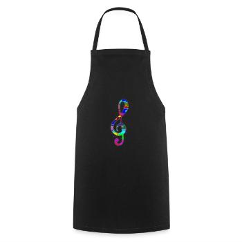 Notes de musique Clef - Tablier de cuisine - noir - Devant - AI Model Male 185 dark (185cm)
