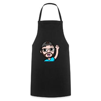 Funny Hi Emoji comic design by gaming streamer - Cooking Apron - black - Front - AI Model Male 185 dark (185cm)