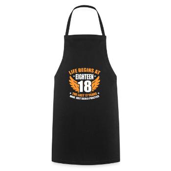 18th birthday - Cooking Apron - black - Front - AI Model Male 185 dark (185cm)
