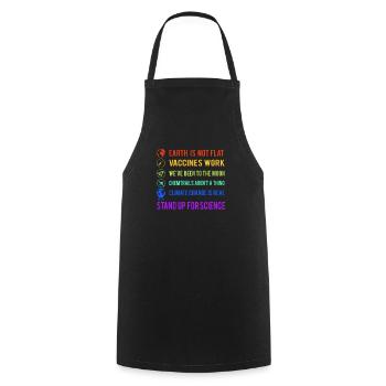 Défendez la science - Tablier de cuisine - noir - Devant - AI Model Male 185 dark (185cm)