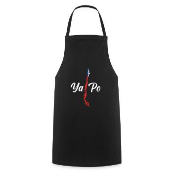 Chili Ya Po Amérique du Sud carte drapeau chilien - Tablier de cuisine - noir - Devant - AI Model Male 185 dark (185cm)