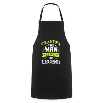 grand-père - Tablier de cuisine - noir - Devant - AI Model Male 185 dark (185cm)