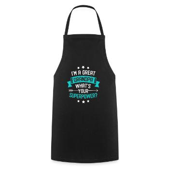 grand-père - Tablier de cuisine - noir - Devant - AI Model Male 185 dark (185cm)
