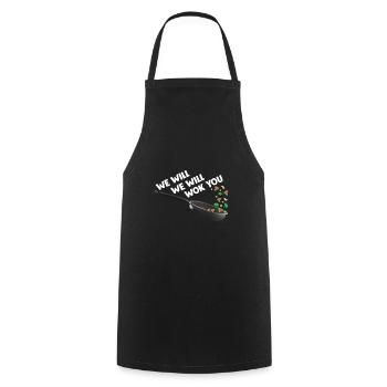Drôle cuisine asiatique cuisine alimentaire wok cuisinier - Tablier de cuisine - noir - Devant - AI Model Male 185 dark (185cm)