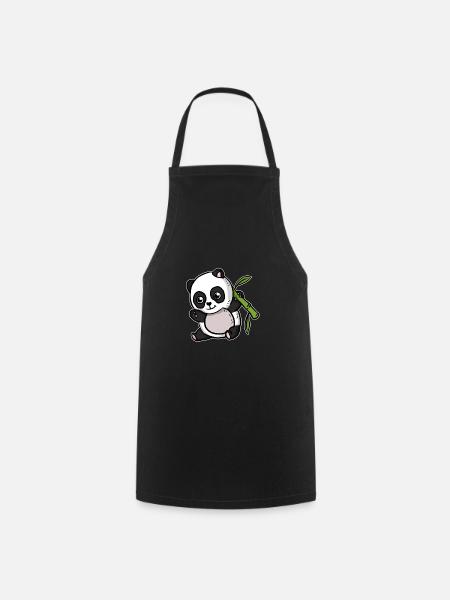 Süßer Kawaii Panda Bär - Kochschürze - Schwarz
