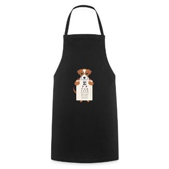 Children's eye test optician glasses recognize letters - Cooking Apron - black - Front - AI Model Male 185 dark (185cm)