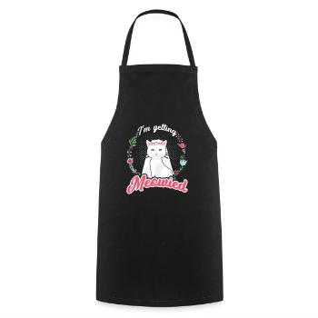 Je suis amoureux des chats Meowied - Tablier de cuisine - noir - Devant - AI Model Male 185 dark (185cm)