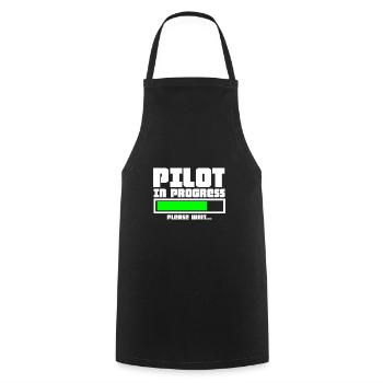 Aviateur pilote - Tablier de cuisine - noir - Devant - AI Model Male 185 dark (185cm)