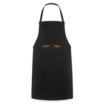 Mois de la fierté LGBT - Tablier de cuisine - noir - Devant - AI Model Male 185 dark (185cm)