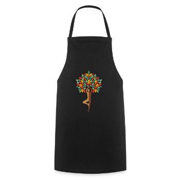 Yoga tree yoga teacher gift - Cooking Apron - black - Front - AI Model Male 185 dark (185cm)