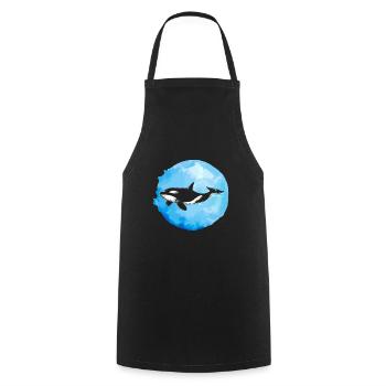 Poissons orques d'épaulards - Tablier de cuisine - noir - Devant - AI Model Male 185 dark (185cm)