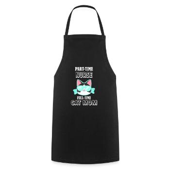 Part time nurse full time cats mother - Cooking Apron - black - Front - AI Model Male 185 dark (185cm)