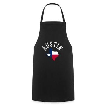 Texas Austin Wappen - Kochschürze - Schwarz - Vorne - AI Model Male 185 dark (185cm)