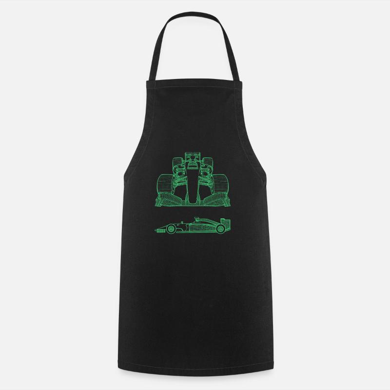 3D racing car racing formula race car 1 one - Cooking Apron - black