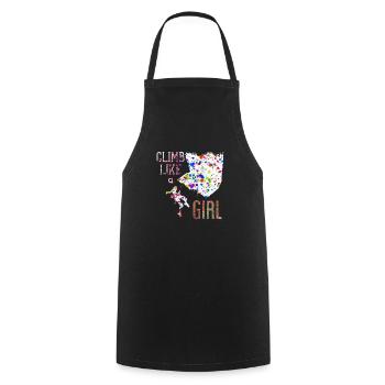 Climbing girl gift - Cooking Apron - black - Front - AI Model Male 185 dark (185cm)