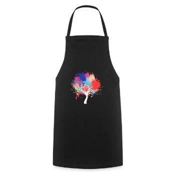 Éclaboussures de peinture d'arbre de protection de l'environnement - Tablier de cuisine - noir - Devant - AI Model Male 185 dark (185cm)