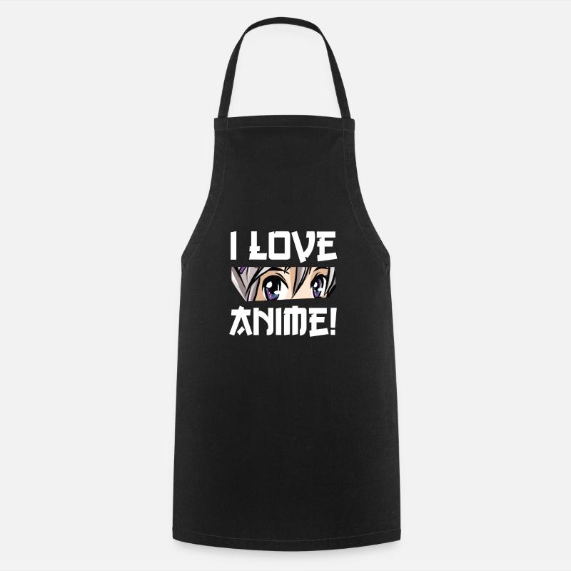 I love anime - Cooking Apron - black