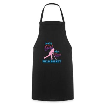 Field hockey - Cooking Apron - black - Front - AI Model Male 185 dark (185cm)