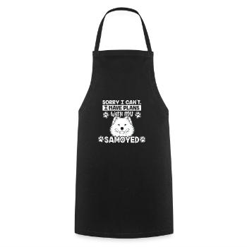Sorry I Have Plans With My Samoyed Dog Gift - Cooking Apron - black - Front - AI Model Male 185 dark (185cm)