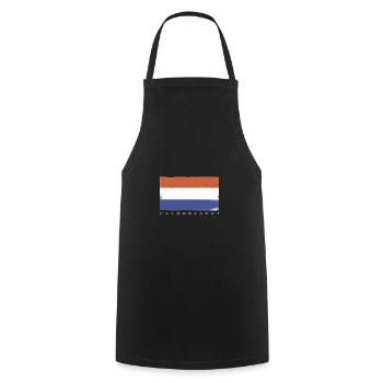 Netherlands Flag Pays-Bas Masque visage drapeau - Tablier de cuisine - noir - Devant - AI Model Male 185 dark (185cm)