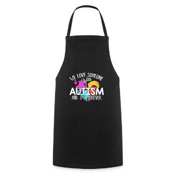 Sensibilisation à l'autisme J'aime quelqu'un avec autisme - Tablier de cuisine - noir - Devant - AI Model Male 185 dark (185cm)