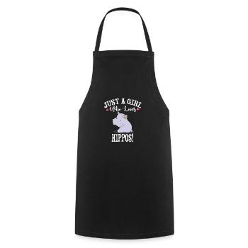 Hippopotame - Tablier de cuisine - noir - Devant - AI Model Male 185 dark (185cm)