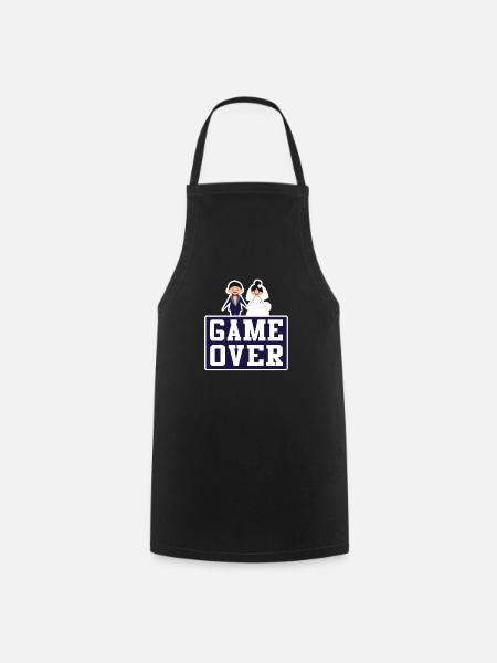 Game Over Ehemann Ehefrau Hochzeit Trauung - Kochschürze - Schwarz
