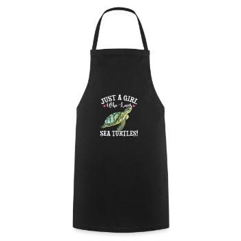Tortue marine - Tablier de cuisine - noir - Devant - AI Model Male 185 dark (185cm)