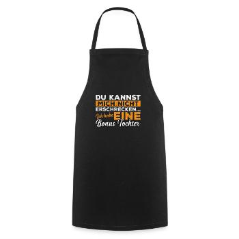 Vatertag Sohn Papa Bonus Tochter Spruch Geschenk - Kochschürze - Schwarz - Vorne - AI Model Male 185 dark (185cm)