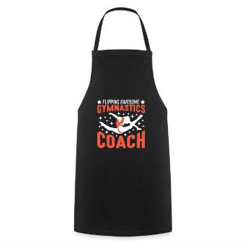 Crazy gymnastics gymnastics gymnastics coach - Cooking Apron - black - Front - AI Model Male 185 dark (185cm)