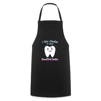 Funny saying for dentists and orthodontists - Cooking Apron - black - Front - AI Model Male 185 dark (185cm)