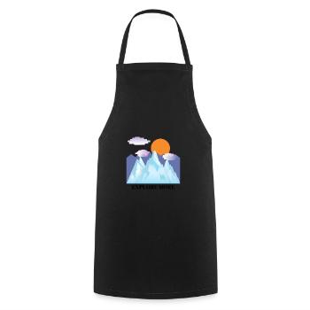 Camping camper hiking hiking mount mountains outdoor - Cooking Apron - black - Front - AI Model Male 185 dark (185cm)