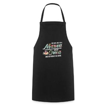 Maman et grand-mère - Tablier de cuisine - noir - Devant - AI Model Male 185 dark (185cm)