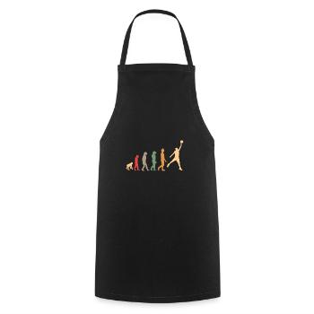 vintage, retro evolution basketball basket with dunk - Cooking Apron - black - Front - AI Model Male 185 dark (185cm)