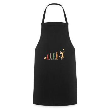 Sportif de volley-ball rétro vintage, en évolution - Tablier de cuisine - noir - Devant - AI Model Male 185 dark (185cm)