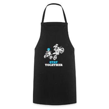 Équipe de motocross père fils sport - Tablier de cuisine - noir - Devant - AI Model Male 185 dark (185cm)