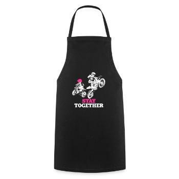 Équipe de motocross père fille sport - Tablier de cuisine - noir - Devant - AI Model Male 185 dark (185cm)