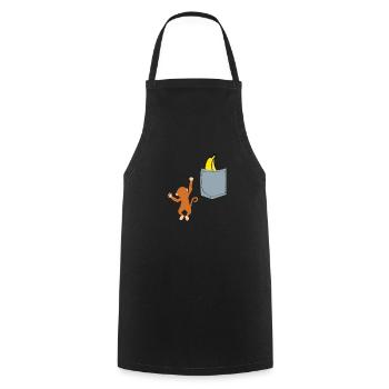 Monkey In A Pocket - Kochschürze - Schwarz - Vorne - AI Model Male 185 dark (185cm)