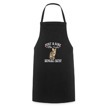 Bengal Cats - Cooking Apron - black - Front - AI Model Male 185 dark (185cm)
