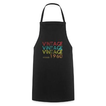 60e anniversaire 60 ans vintage 1960 60s sixties - Tablier de cuisine - noir - Devant - AI Model Male 185 dark (185cm)