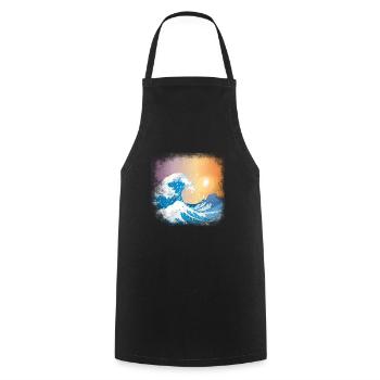 Grande vague de Kanagawa Japon Vague japonaise - Tablier de cuisine - noir - Devant - AI Model Male 185 dark (185cm)