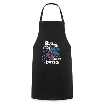 SkSkSk et moi oop! Sauvez les tortues | Protéger les animaux - Tablier de cuisine - noir - Devant - AI Model Male 185 dark (185cm)