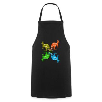 Cadeau de kangourou - Tablier de cuisine - noir - Devant - AI Model Male 185 dark (185cm)