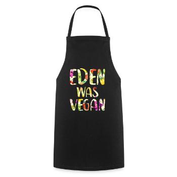 Veganer Vegetarier Christ Bibel Eden was vegan - Kochschürze - Schwarz - Vorne - AI Model Male 185 dark (185cm)