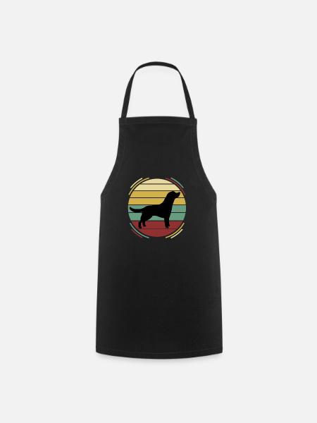 Retro Hund Labrador - Kochschürze - Schwarz