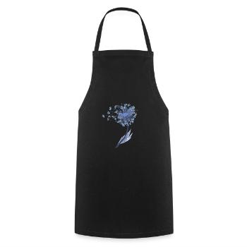 Pissenlit pissenlit graines soufflant vent symbole - Tablier de cuisine - noir - Devant - AI Model Male 185 dark (185cm)