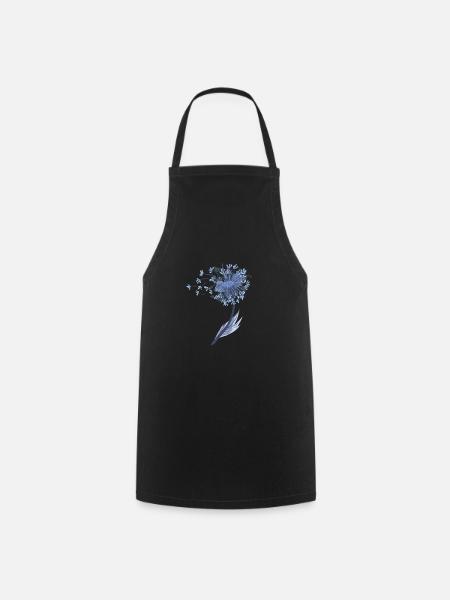 Pissenlit pissenlit graines soufflant vent symbole - Tablier de cuisine - noir