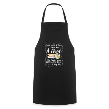 There Was A Girl Who Really Loved volleyball And - Cooking Apron - black - Front - AI Model Male 185 dark (185cm)