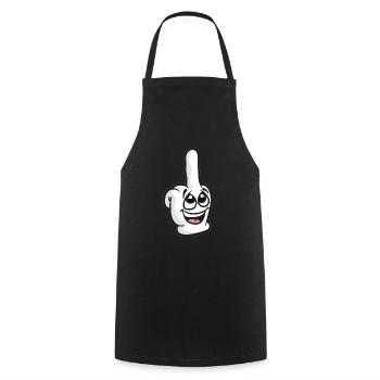 Lachender Mittelfinger Frecher Stinkefinger Humor - Kochschürze - Schwarz - Vorne - AI Model Male 185 dark (185cm)