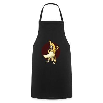 Cheeky banana nudity banana peel fruit - Cooking Apron - black - Front - AI Model Male 185 dark (185cm)